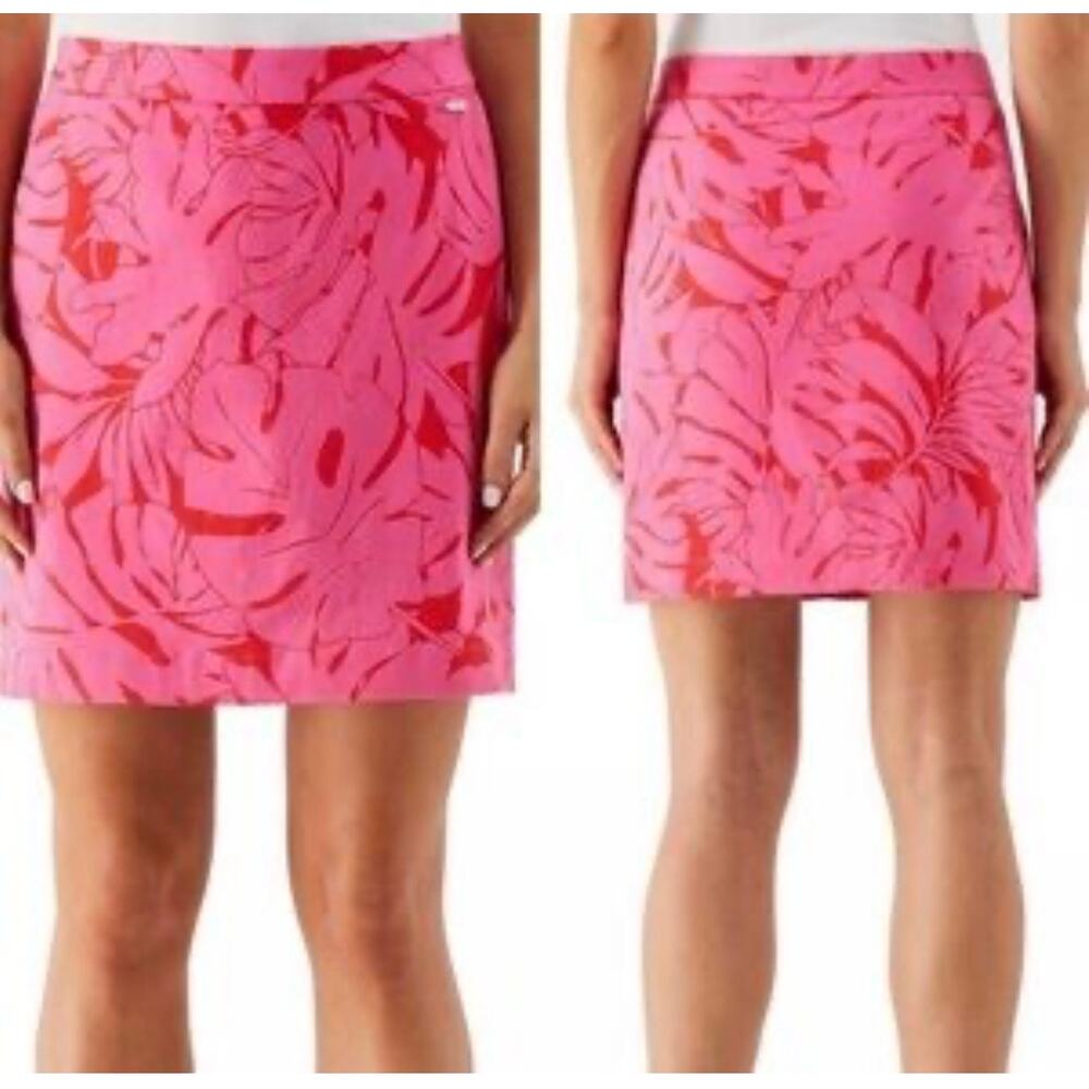 Rafaella Athletic Skort 2XL Pink Tropical Floral Skirt Resort Wear Vacation NWT - Picture 3 of 9